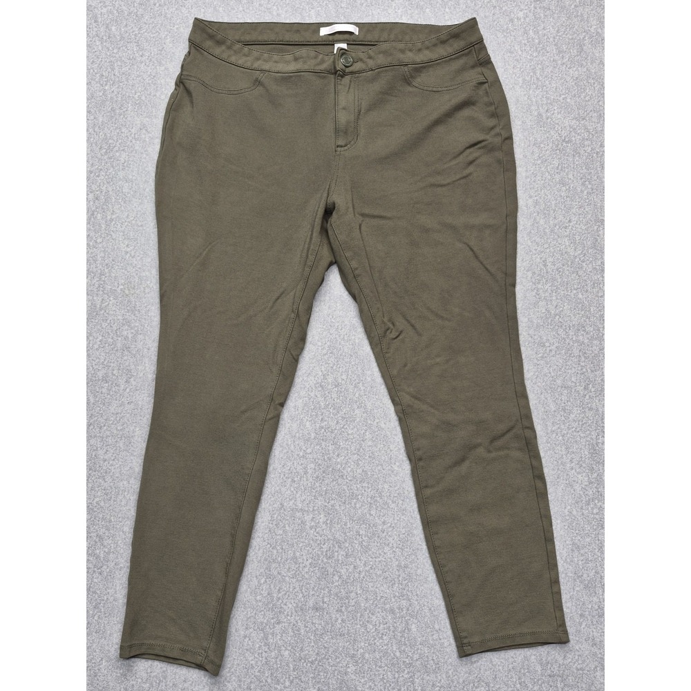 LC Lauren Conrad Pants Womens XL Green Super Skinny Stretch Trousers Casual
